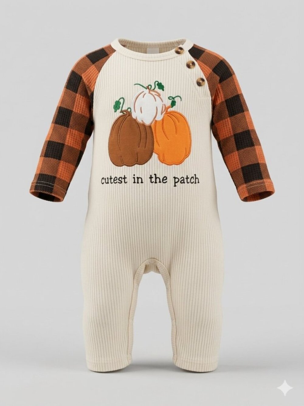 SHEIN Baby Pumpkin Romper 3-6M | Fall Thanksgiving Halloween Jumpsuit